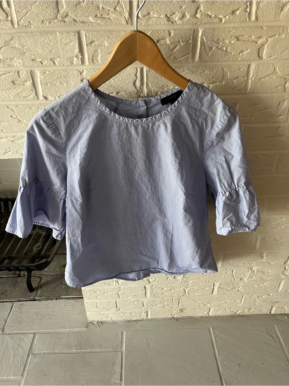 J.Crew Light Blue Puff Sleeve Cotton Top 4P